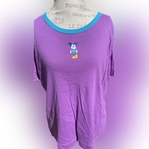 Disney Mickey Mouse ladies purple tshirt size XL